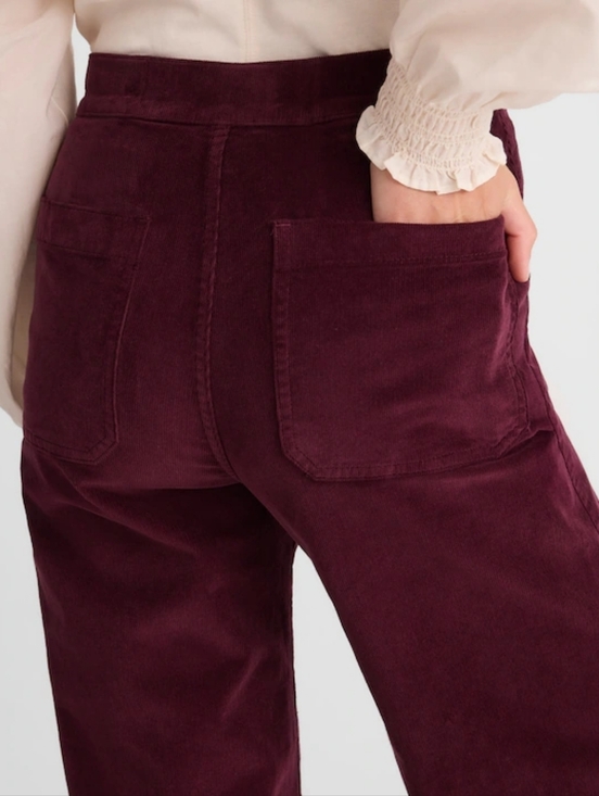 Madewell Wide Leg Corduroy Pants in Deep Burgundy Sise 26 - Picture 4 of 16